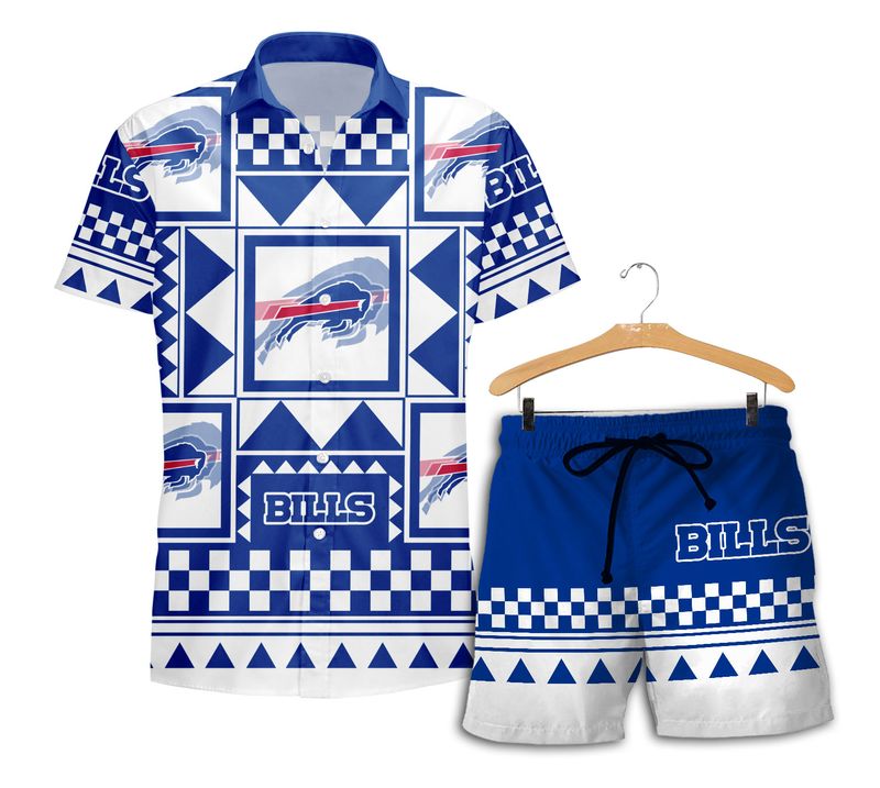 Buffalo Bills Polynesian Pattern Hawaiian Shirt with Short