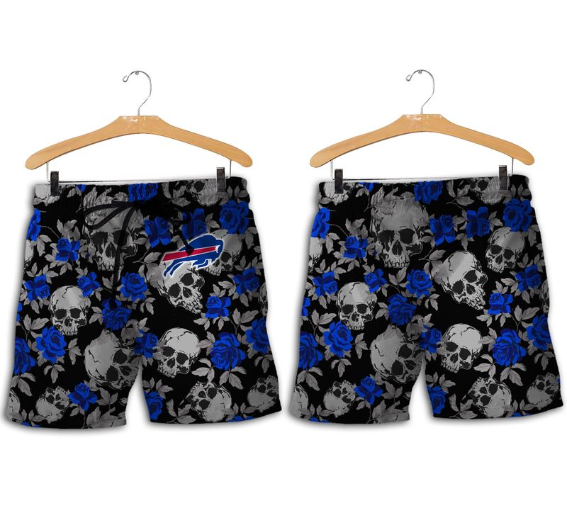 Buffalo Bills Roses And Skull Hawaiian Short