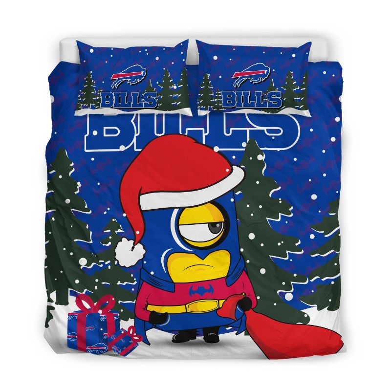 Buffalo Bills Santa Bat Min Christmas Vibe Bedding Set