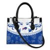 Buffalo Bills Skull and Flower Blue White Lady Handbag back side
