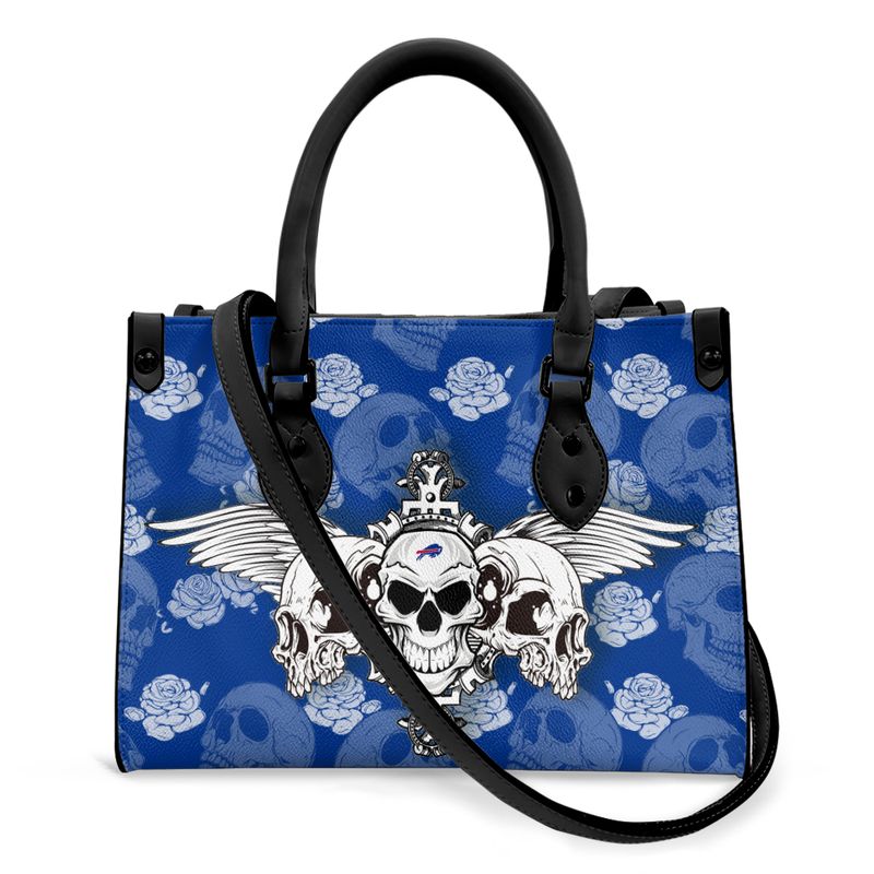 Buffalo Bills Skull Flowers Pattern Limited Edition Fashion Lady Handbag back side