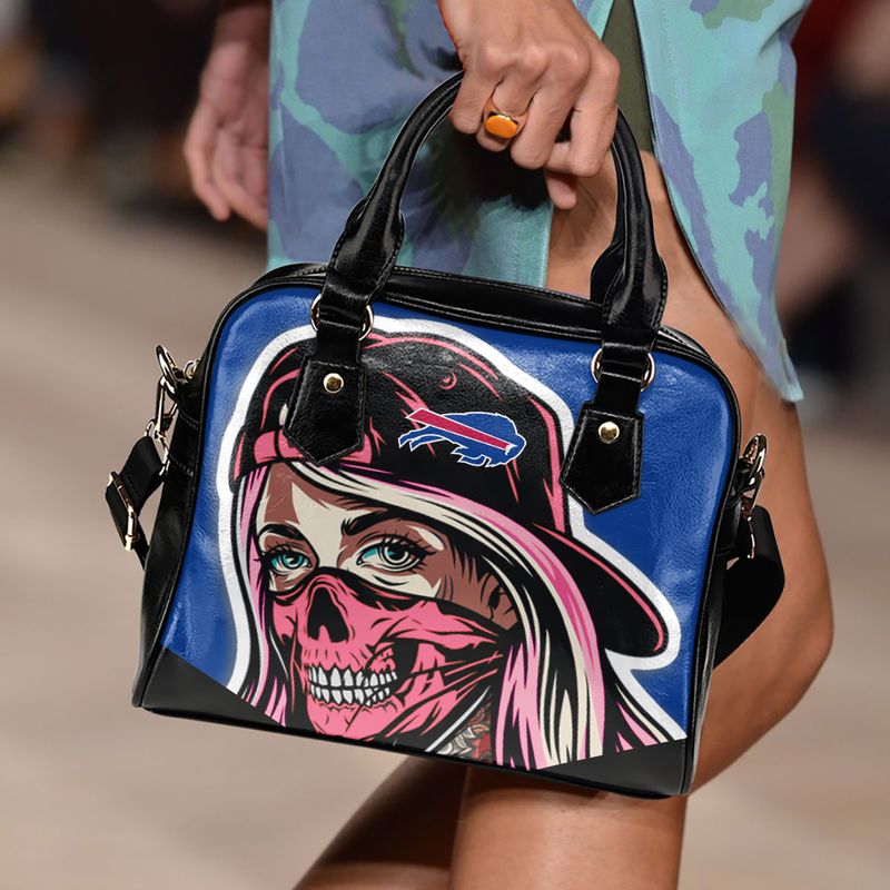 Buffalo Bills Skull Girl Pattern Limited Edition Lady Leather Handbag back