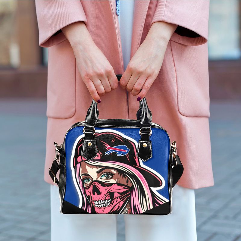 Buffalo Bills Skull Girl Pattern Limited Edition Lady Leather Handbag