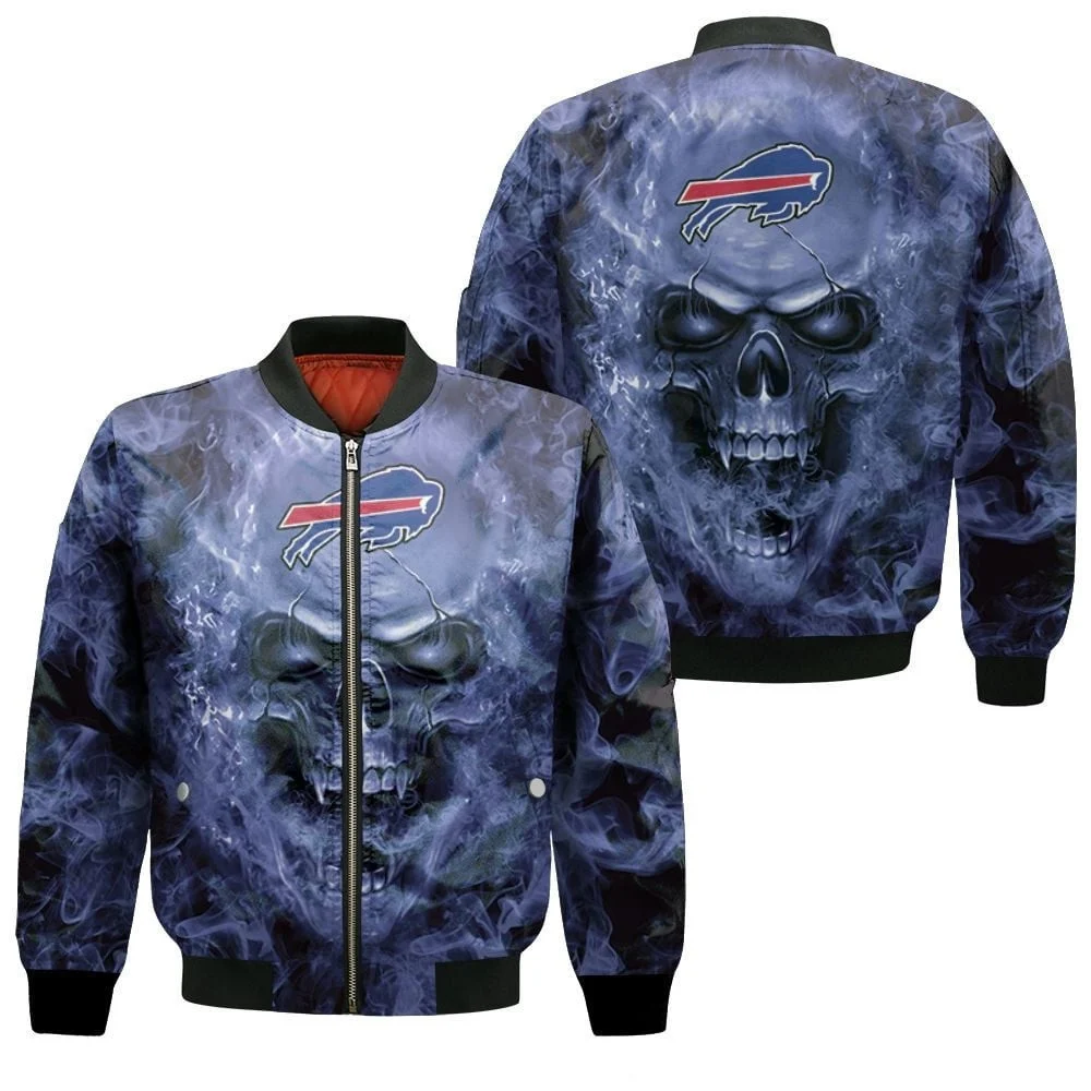 Buffalo Bills Skull Smoke Bomber Jacket