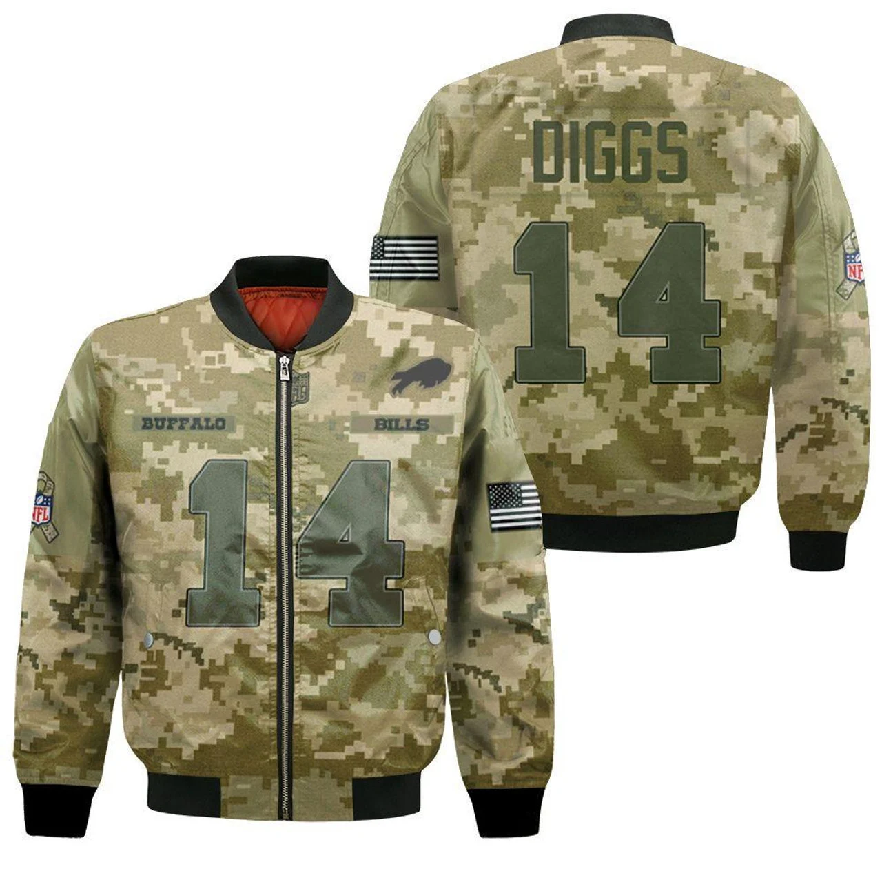 Buffalo Bills Stefon Diggs Army Bomber Jacket