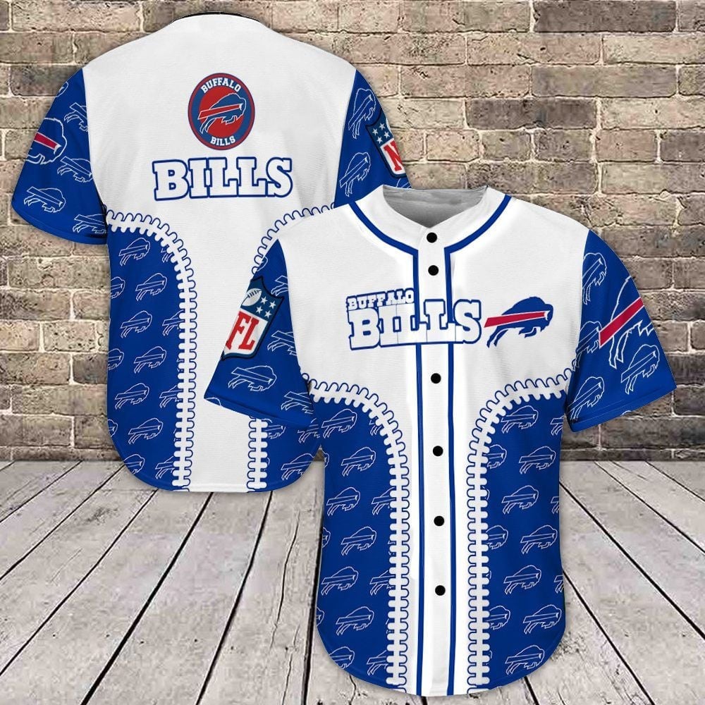Buffalo Bills Stitch Detail Baseball Jersey