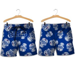 Buffalo Bills Sugar Skull Hawaiian Short