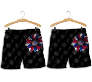 Buffalo Bills Sunflower Stripe Pattern Hawaiian Short