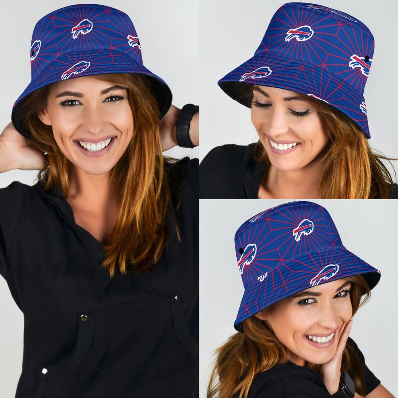 Buffalo Bills Triangle Pattern Bucket Hat women