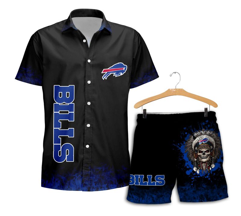 Buffalo Bills Tribal Warrior Hawaiian Shirt with Short