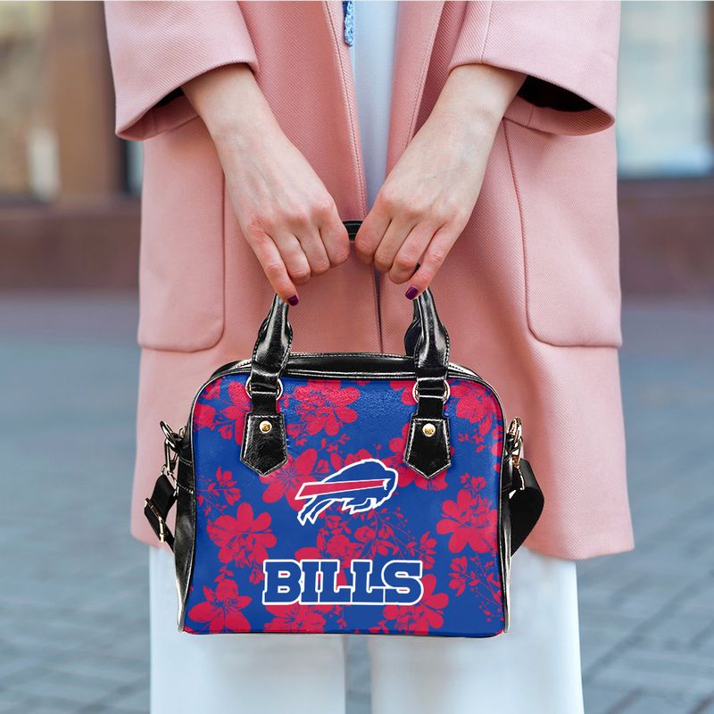 Buffalo Bills Tropical Flower Pattern Limited Edition Lady Leather Handbag