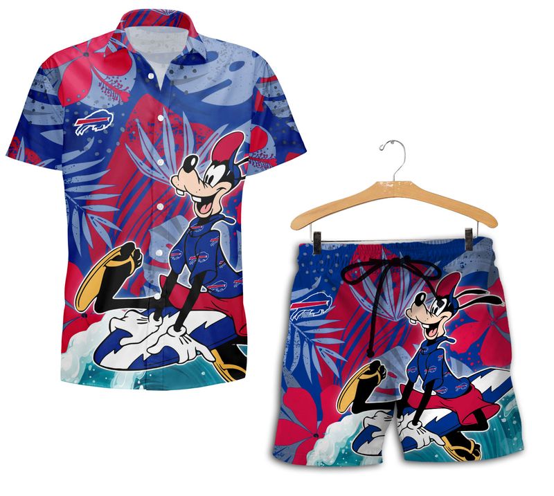 Buffalo Bills Tropical Goofy Hawaiian Shirt with Short