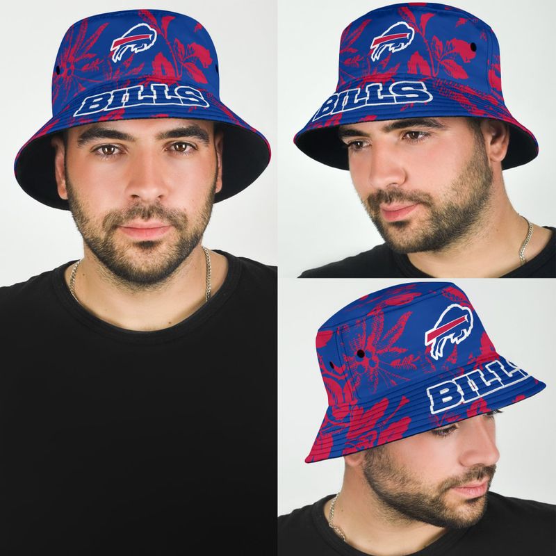 Buffalo Bills Tropical Palm Bucket Hat man