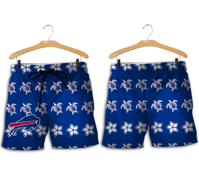 Buffalo Bills Turtle and Flower Hawaiian Short