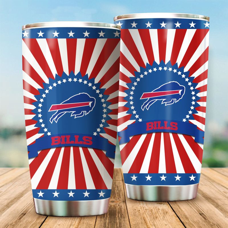 Buffalo Bills USA Flag Pattern Independence Day Tumbler
