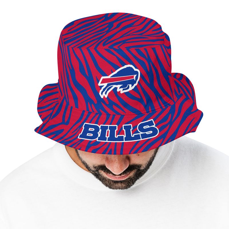 Buffalo Bills Zebra Pattern Bucket Hat above