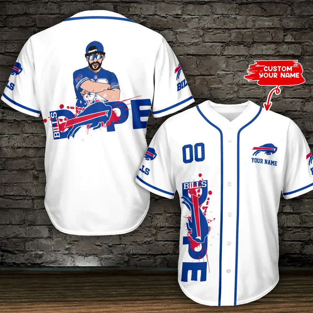 Personalized Buffalo Bills Bold Expression Baseball Jersey