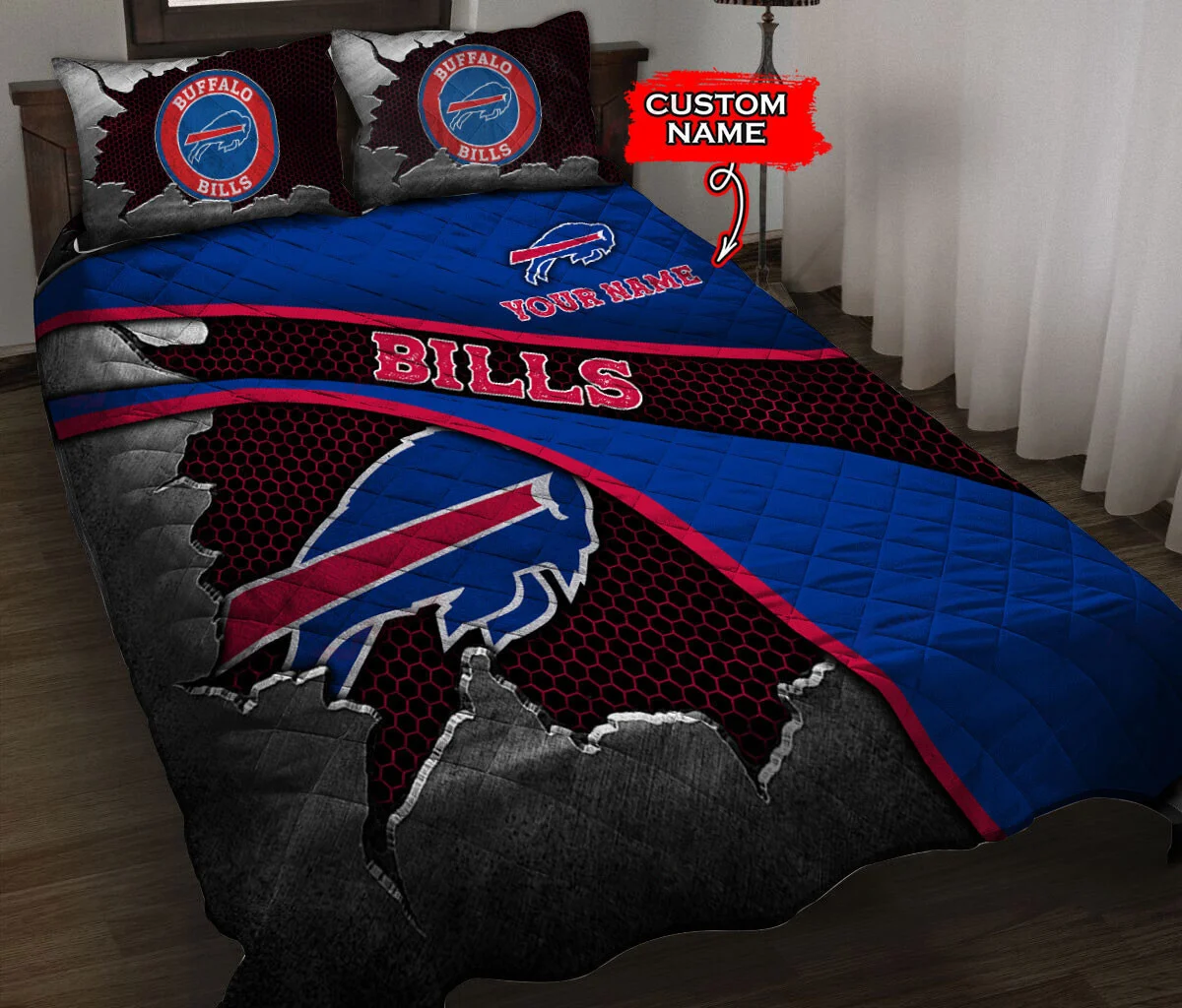 Personalized Buffalo Bills Breakthrough Bedding Set