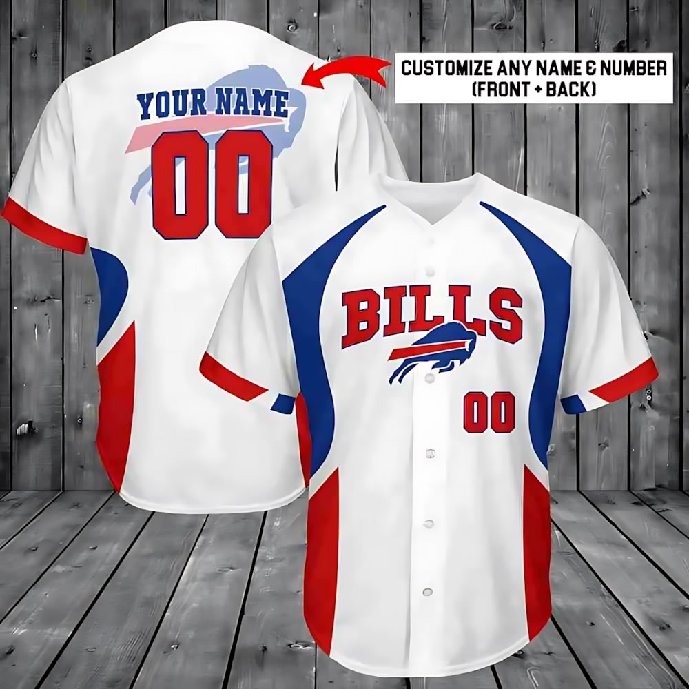 Personalized Buffalo Bills Classic Rivalry Baseball Jersey