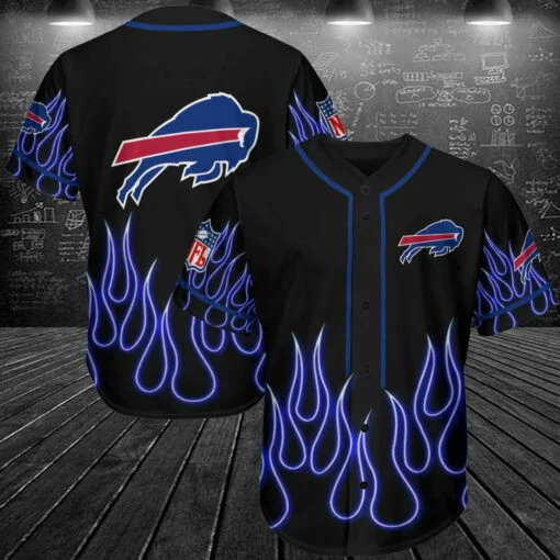 Personalized Buffalo Bills Flame Fury Baseball Jersey