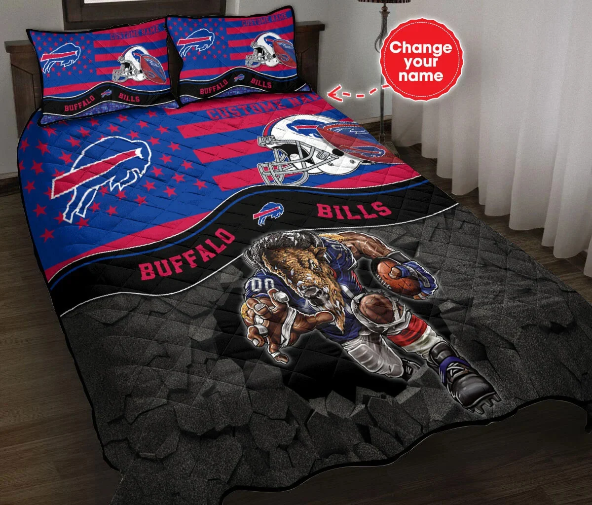 Personalized Buffalo Bills Gridiron Glory Bedding Set