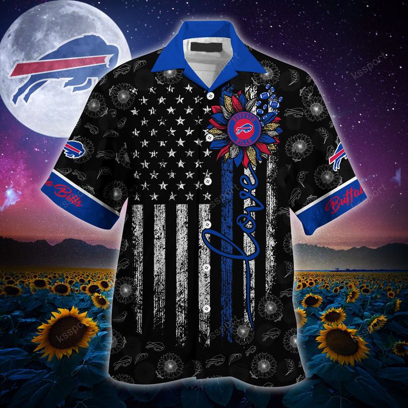 Personalized Buffalo Bills Midnight Patriot Hawaiian Shirt front