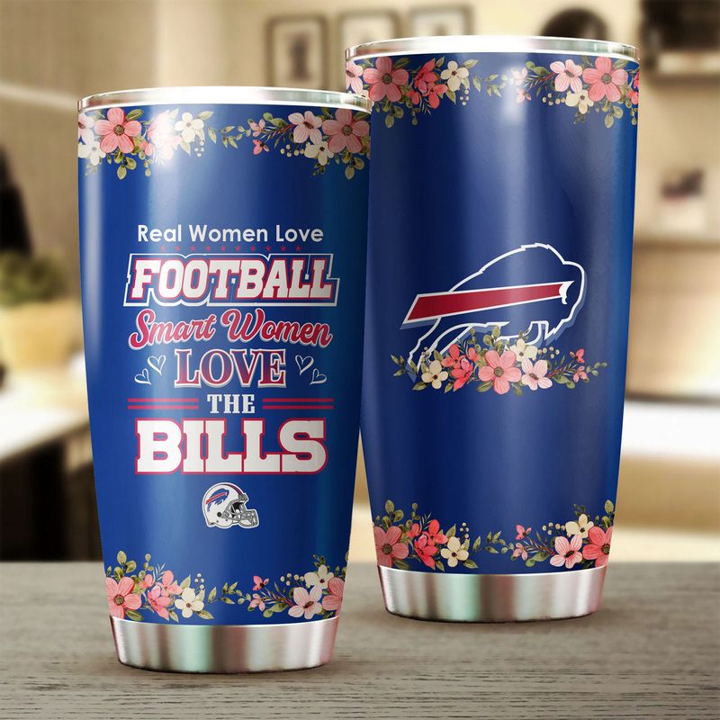 Real Women Love Football Smart Women Love The Bills Tumbler picture 1