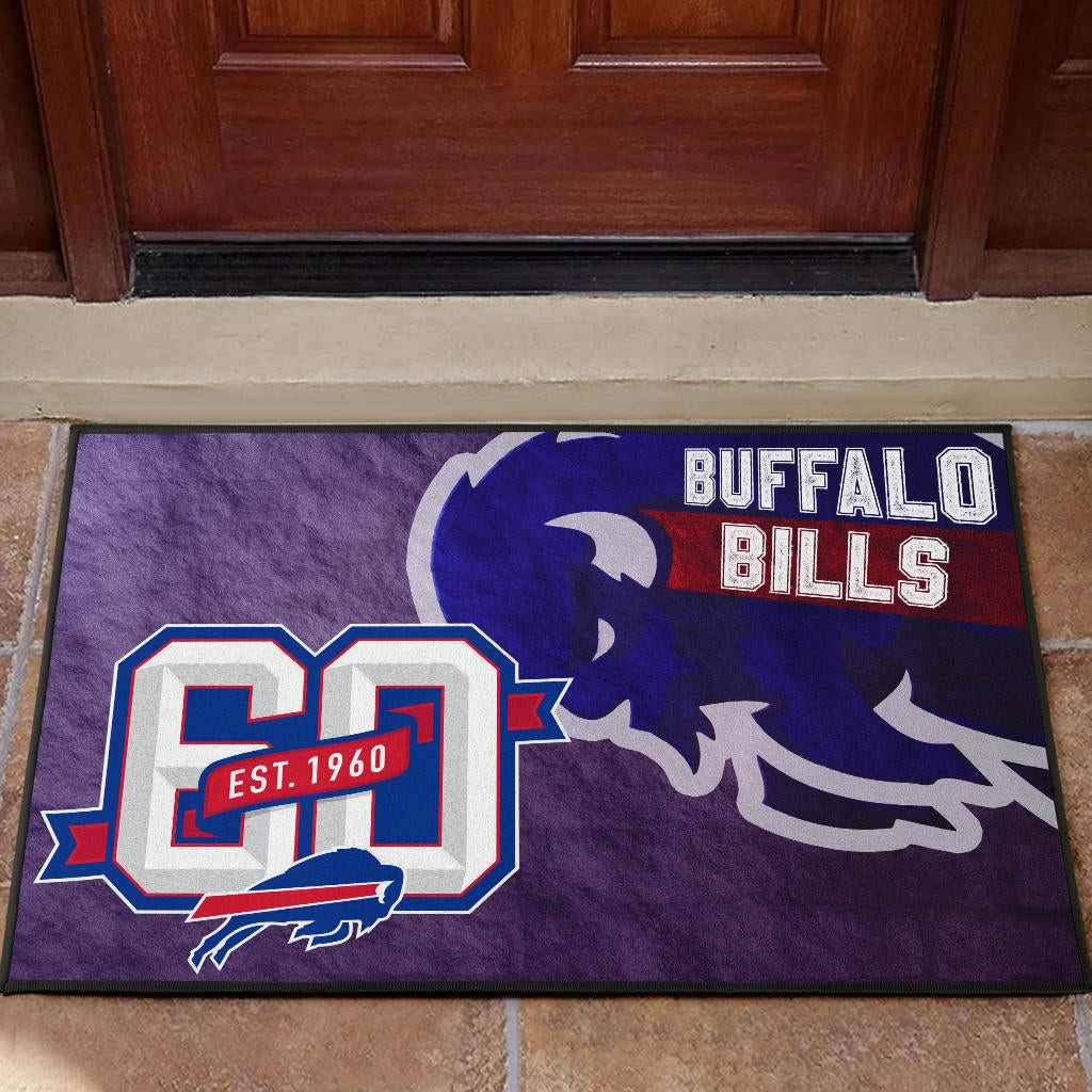 Blue Strongest Buffalo Bills Fighting Est 1960 Text Doormat