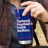 Buffalo Bills Autumn Tailgate Plaid Tumbler with hand