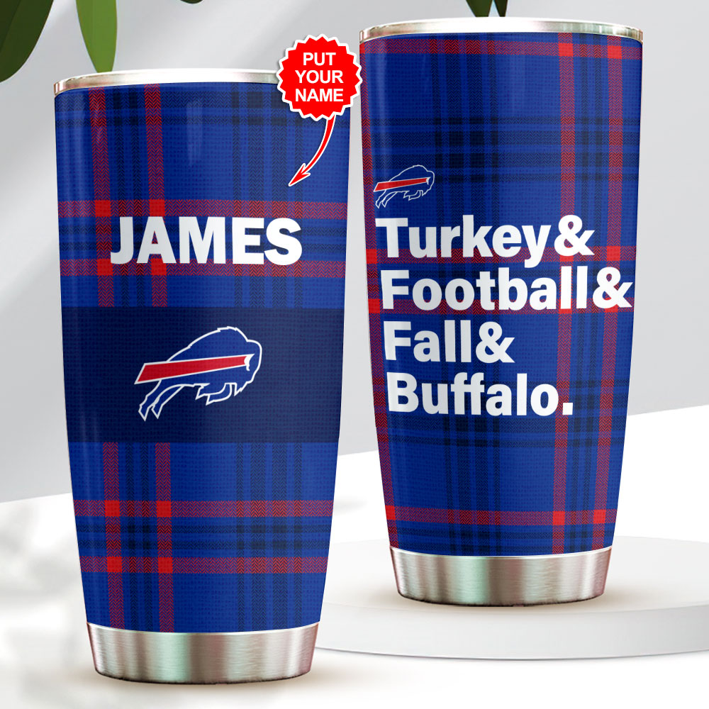 Buffalo Bills Autumn Tailgate Plaid Tumbler