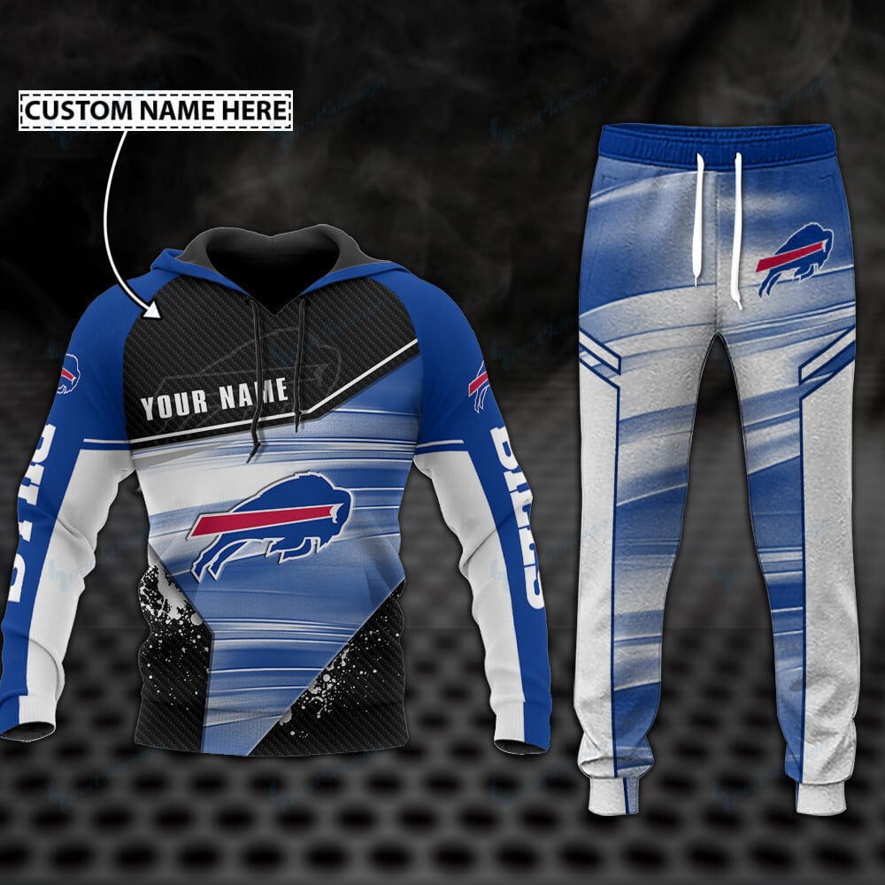 Buffalo Bills Bold Blue Gradient Hoodie & Jogger Set