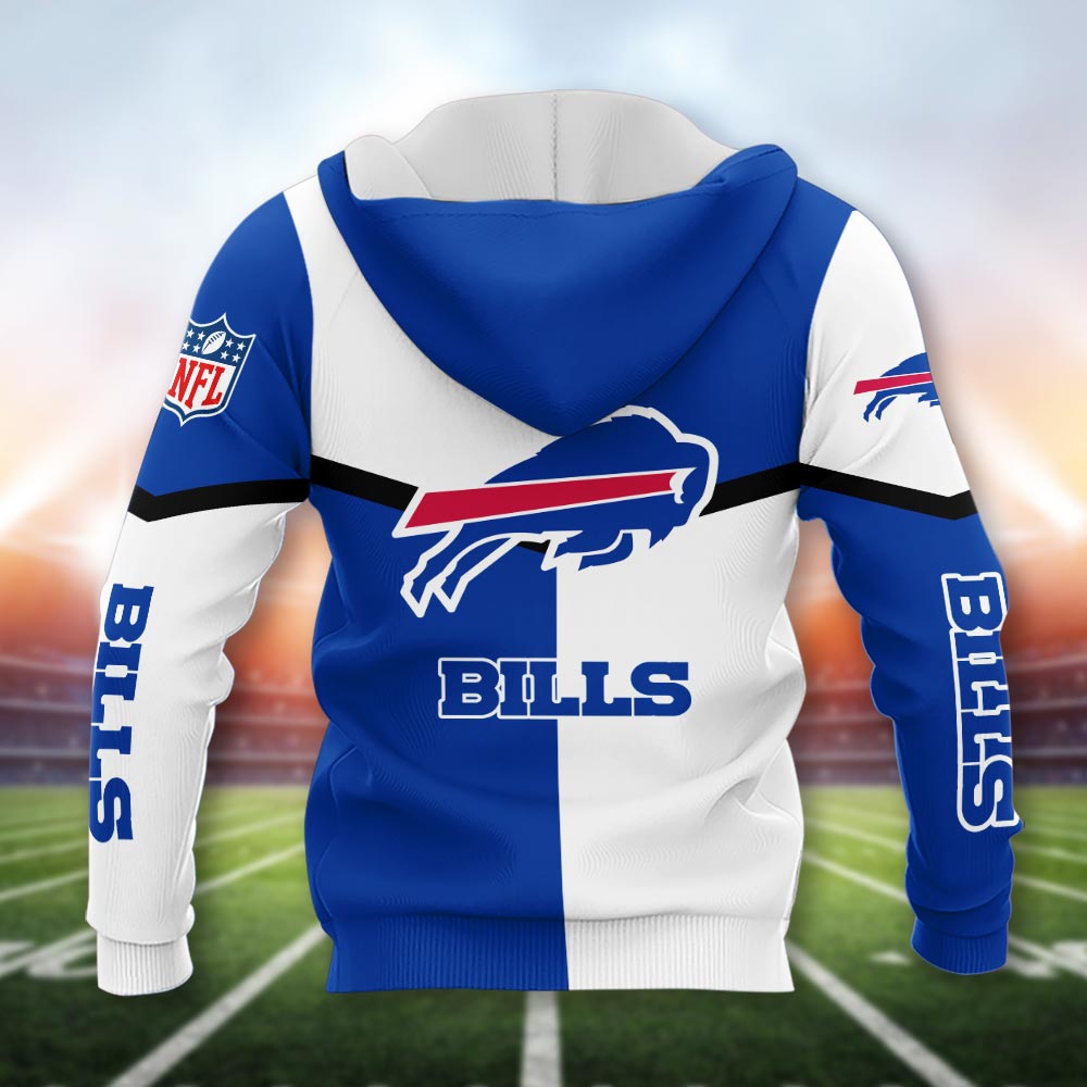 Buffalo Bills Bold Helmet Action Hoodie back