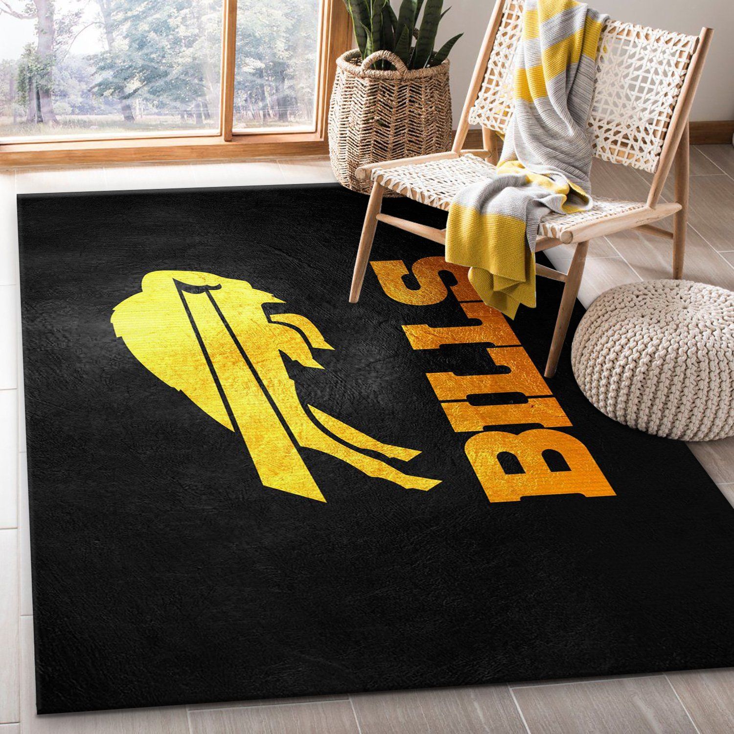 Buffalo Bills Bold Yellow Power Rug