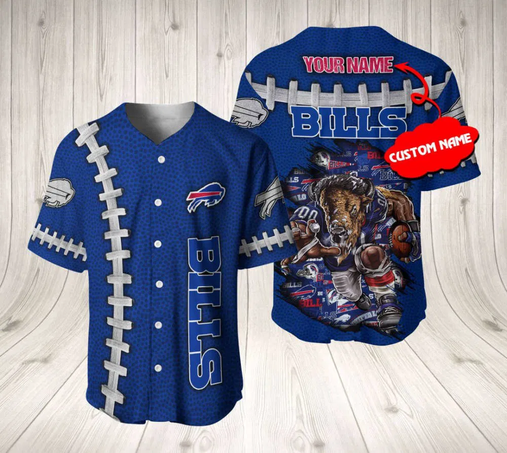 Buffalo Bills Charging Beast Football Stitch Baseball Jersey