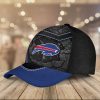 Buffalo Bills Cracked Leather Football Baseball Cap Left Side