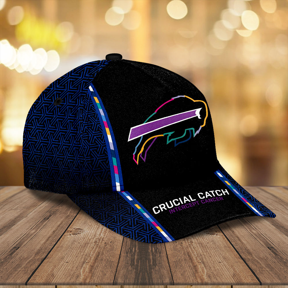Buffalo Bills Crucial Catch Intercept Cancer Baseball Cap right side