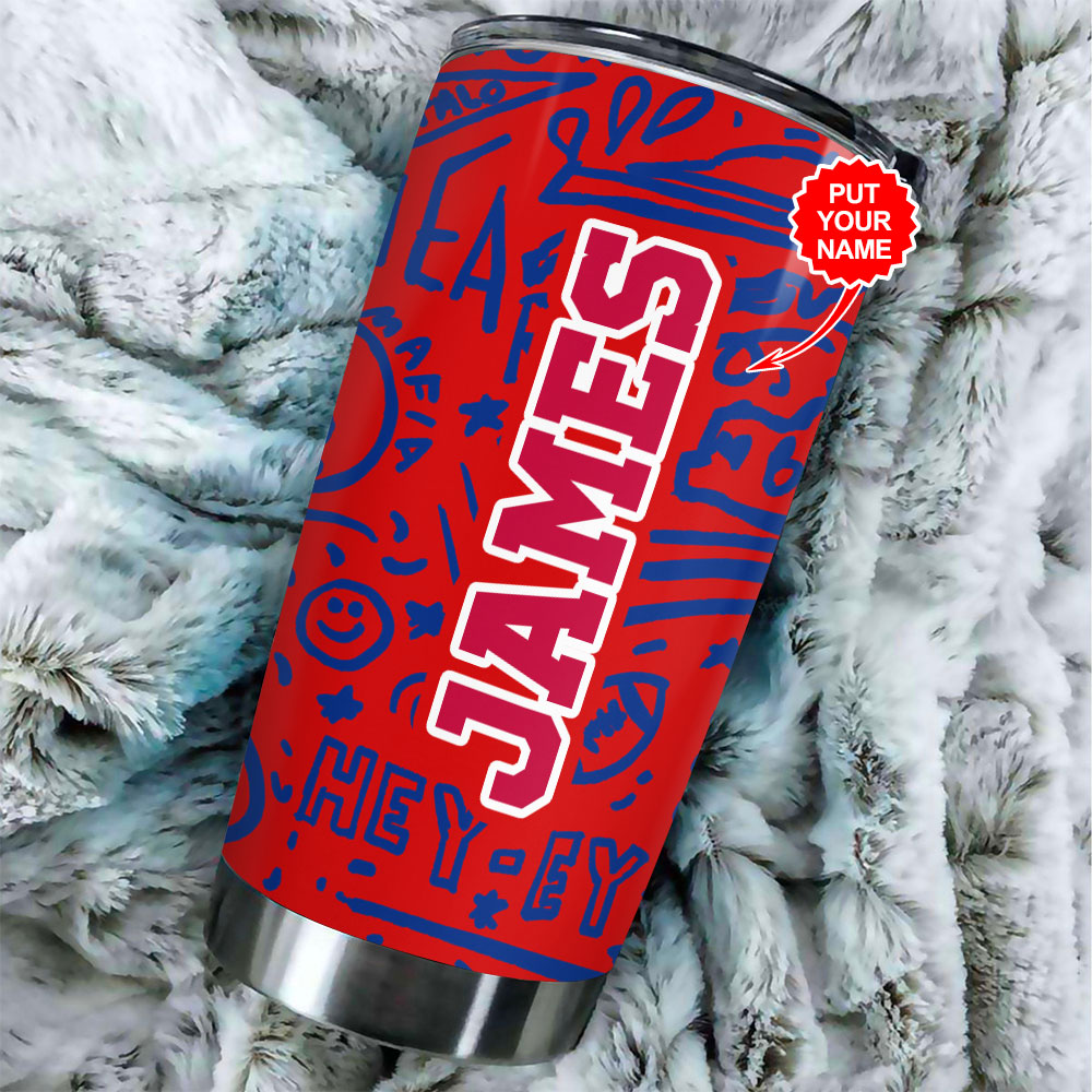 Buffalo Bills Custom Doodle Name Tumbler custom name