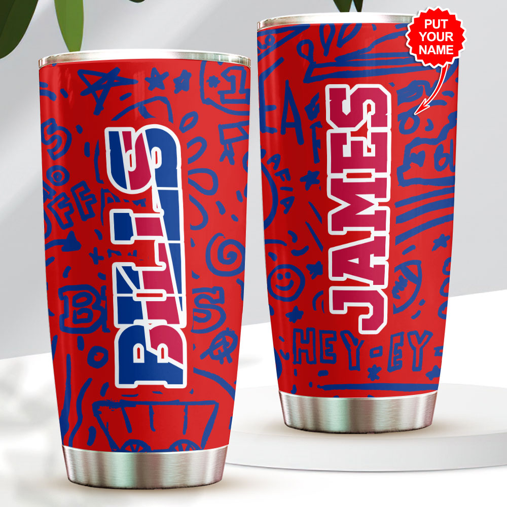 Buffalo Bills Custom Doodle Name Tumbler