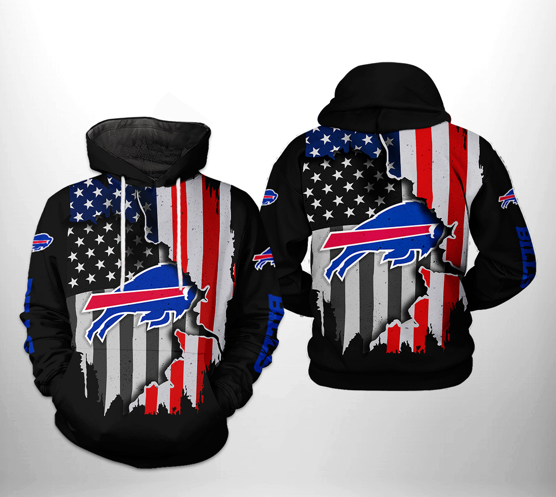 Buffalo Bills Distressed Flag All Over Print Hoodie