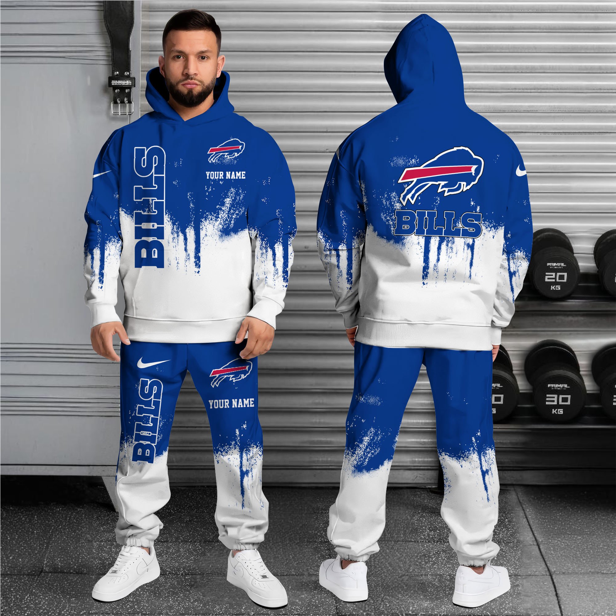 Buffalo Bills Drip Splash Hoodie & Jogger Set mockup