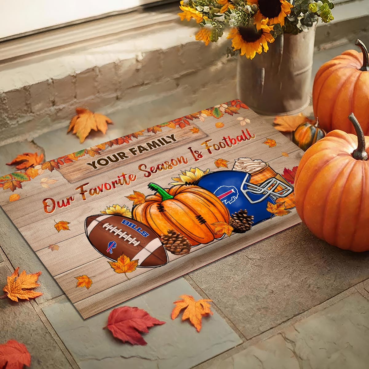 Buffalo Bills Fall Football Doormat