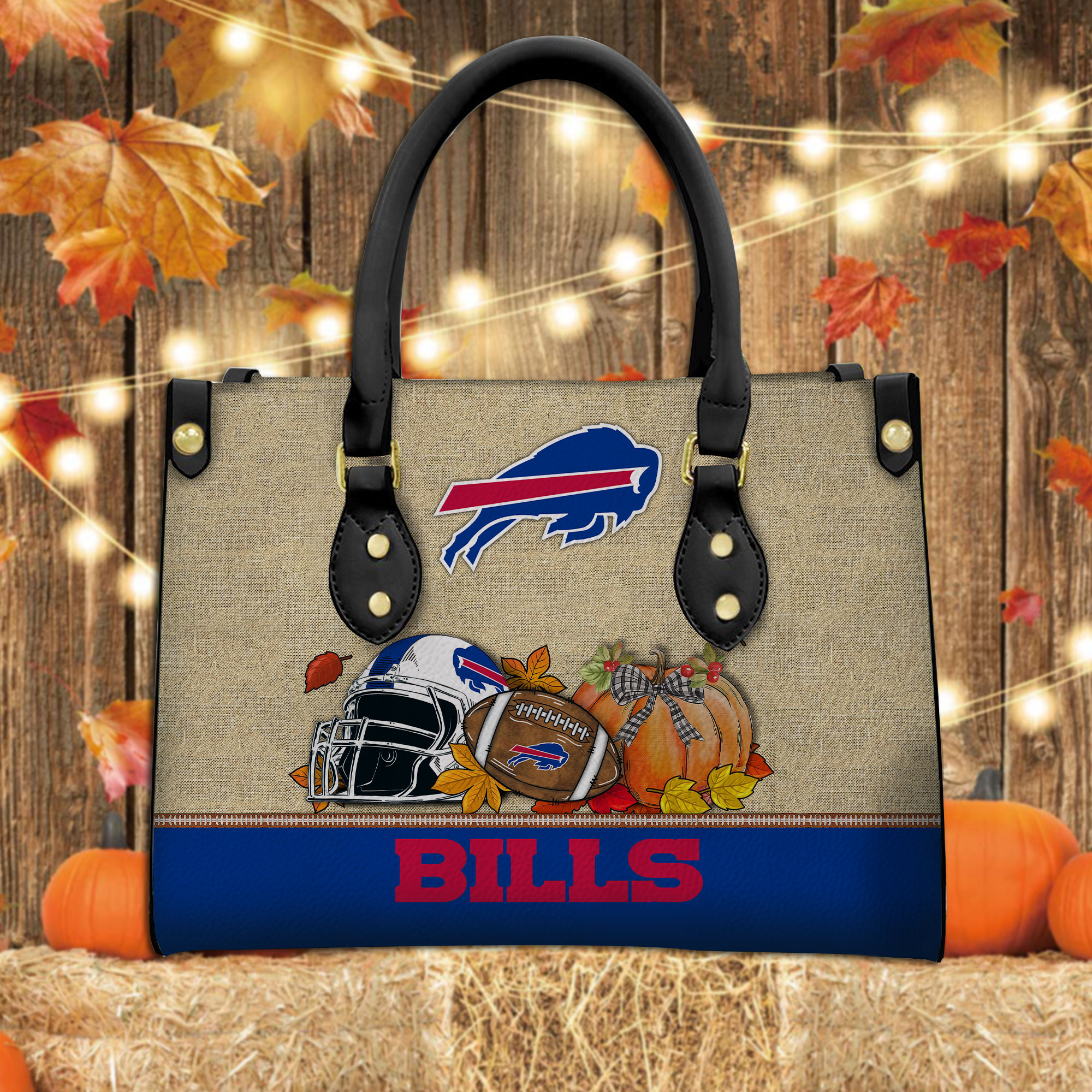 Buffalo Bills Fall Football Leather Handbag