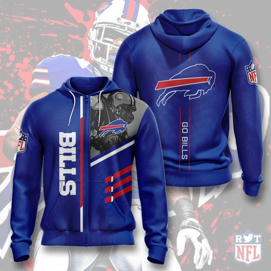 Buffalo Bills Fierce Gridiron Warrior Hoodie