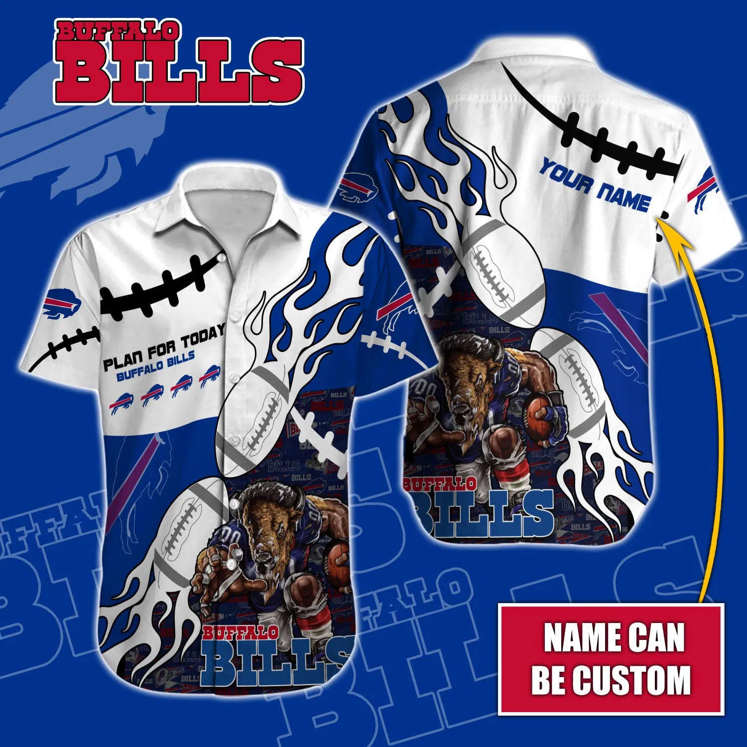 Buffalo Bills Fire Charge Hawaiian Shirt