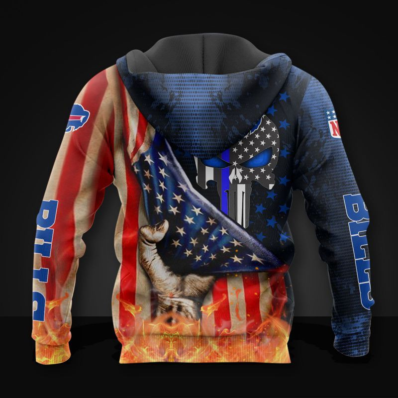 Buffalo Bills Flag Fury Hoodie back