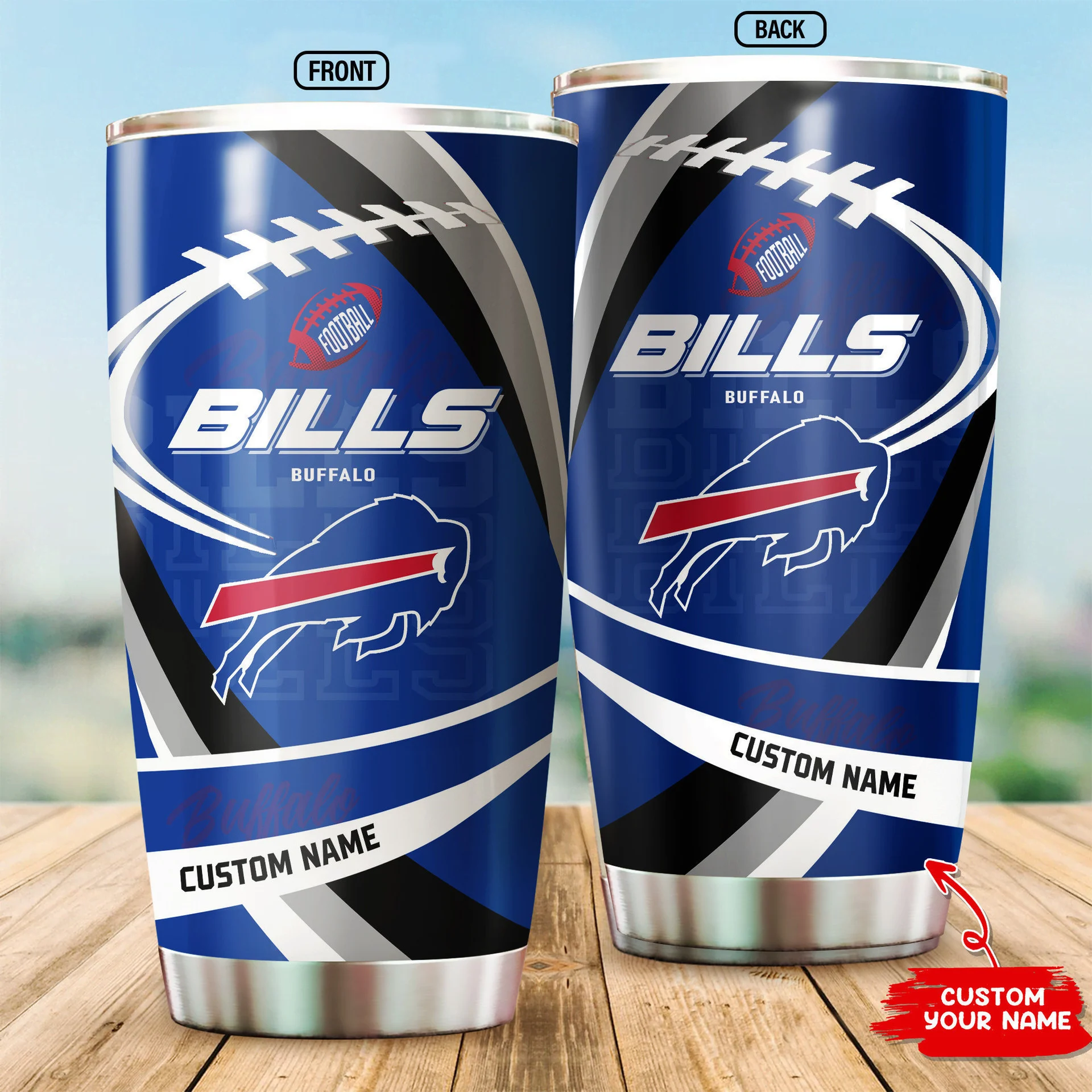 Buffalo Bills Football Action Custom Tumbler