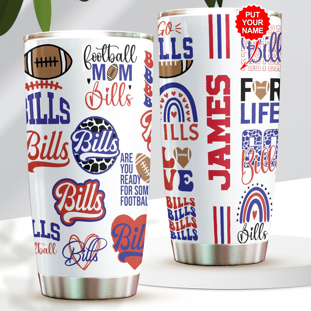 Buffalo Bills Football Mama Rainbow Love Tumbler