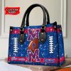 Buffalo Bills Glitter Football Leather Handbag back side