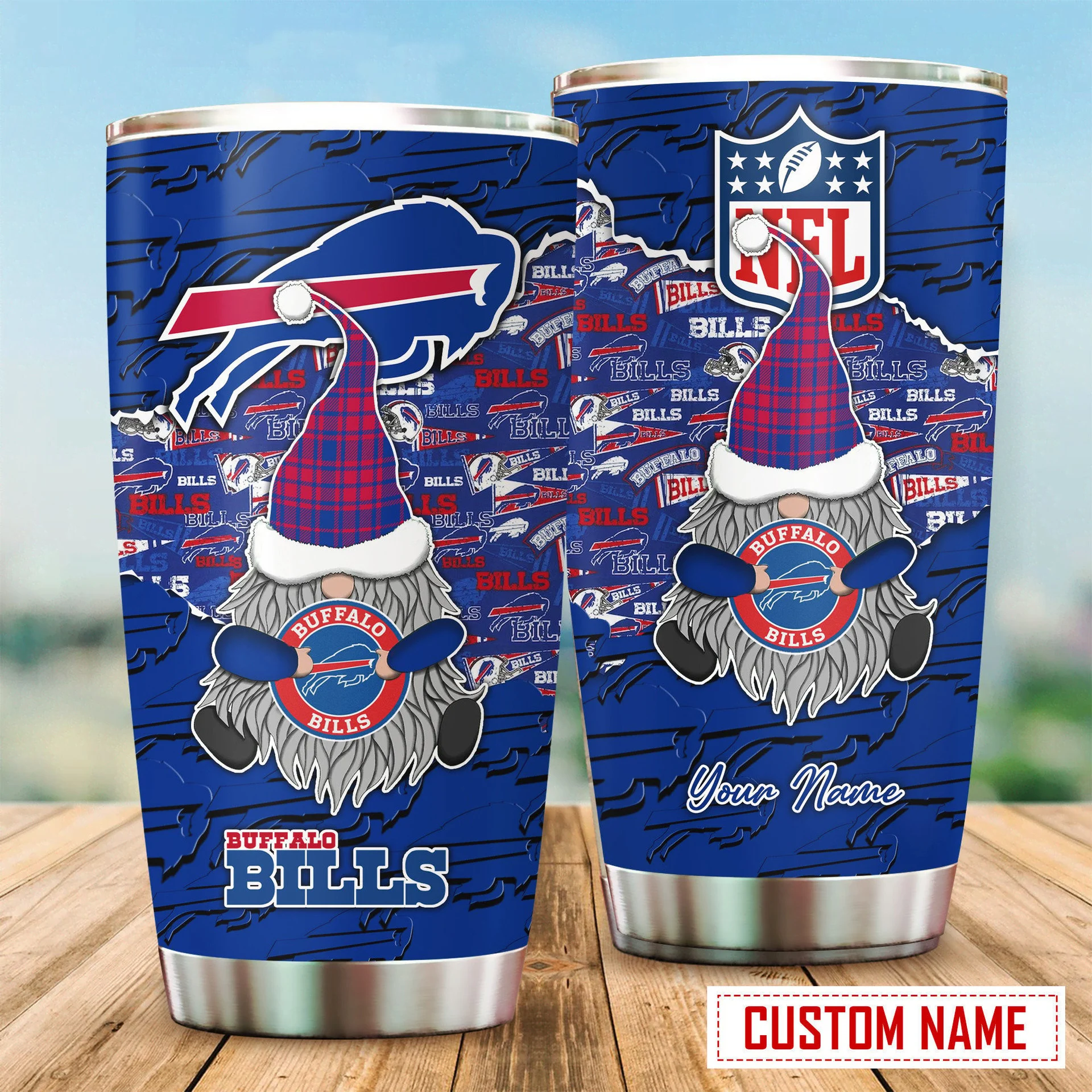 Buffalo Bills Gnome Holiday Tumbler