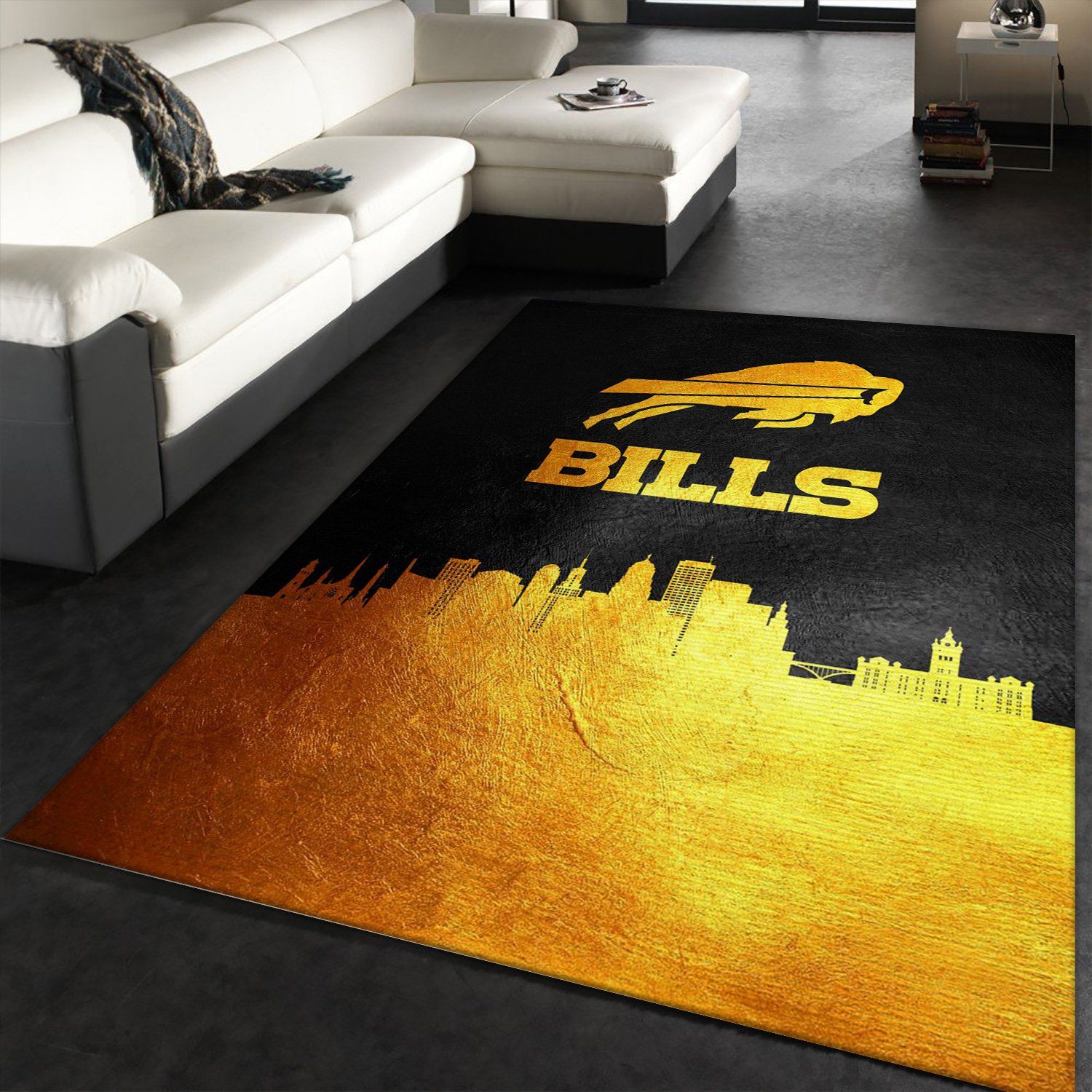 Buffalo Bills Golden Skyline Rug
